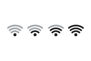 Set of vector wireless wifi icons isolated on white background