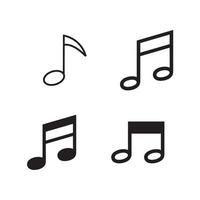icono de la música en un moderno estilo plano aislado en un fondo gris. símbolo de nota para el diseño de su sitio web, logotipo, aplicación, ui. ilustración vectorial, eps10. vector
