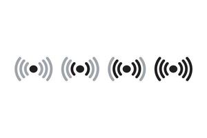 conjunto de iconos wifi inalámbricos vectoriales aislados en fondo blanco vector