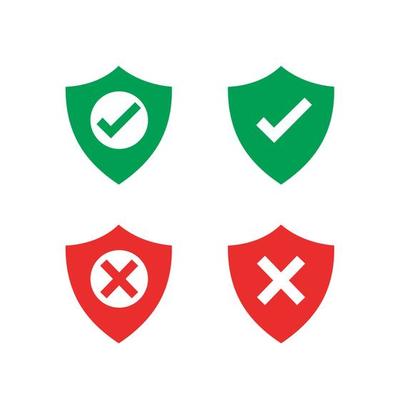 Shield icon. Shield with a checkmark in the middle Protection icon concept