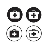 Physician or doctor bag flat vector icon for medical app and website