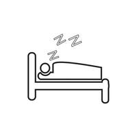 conjunto simple de iconos de línea vectorial relacionados con el sueño. contiene íconos como insomnio, almohada, pastillas para dormir y más. Trazo editable. 48x48 píxeles perfecto. vector