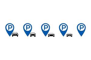 Blue template parking. Parking on white background. Web element. vector