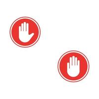 Do not touch hand icon. Isolated lined logotype design element. User manual standard symbol. Crossed palm pictogram. vector