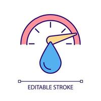 Low water pressure RGB color icon. Plumbing leaks. Pressure regulator. Water supplier. Booster pump installation. Isolated vector illustration. Simple filled line drawing. Editable stroke