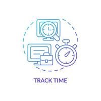 Tracking time blue gradient concept icon. Control work schedule. Online surveillance. Employee monitoring abstract idea thin line illustration. Vector isolated outline color drawing