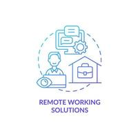 Remote working solutions blue gradient concept icon. Distant job. Track productivity at home. Employee monitoring abstract idea thin line illustration. Vector isolated outline color drawing