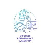 Employee performance evaluation blue gradient concept icon. Assessing work productivity. Worker monitoring abstract idea thin line illustration. Vector isolated outline color drawing