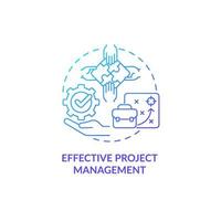 Effective project management blue gradient concept icon. Organizing productive teamwork. Employee monitoring abstract idea thin line illustration. Vector isolated outline color drawing