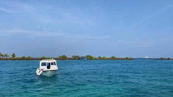 Small boat on ocean video