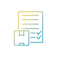 International delivery bill of landing document gradient linear vector icon. Cargo carriage contract. Orders shipping. Thin line color symbol. Modern style pictogram. Vector isolated outline drawing