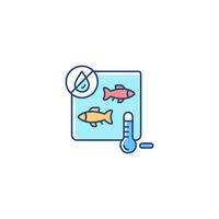 Freeze drying fish RGB color icon. Method of preservation. Vacuum and sublimation. Dehydration. Commercial fish processing. Isolated vector illustration. Simple filled line drawing