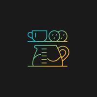 icono de vector de gradiente de estaciones de té para tema oscuro. punto de café de la oficina. fomentar la interacción entre los compañeros de trabajo. símbolo de color de línea delgada. pictograma de estilo moderno. dibujo de contorno aislado vectorial