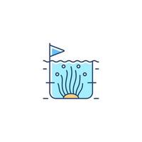 Algaculture RGB color icon. Commercial seaweed producing. Algae farming and producing for trade. Microalgae growing and cultivation. Isolated vector illustration. Simple filled line drawing