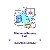 Minimum reserve ratio concept icon. Bank regulation system requirements. Monetary policy tool abstract idea thin line illustration. Vector isolated outline color drawing. Editable stroke