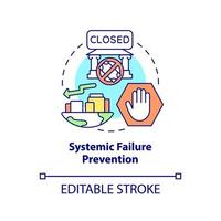 Systemic failure prevention concept icon. Crisis, bank panic prevention. Financial support abstract idea thin line illustration. Vector isolated outline color drawing. Editable stroke