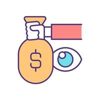 Transparency in financial operations RGB color icon. Social trust. Budget accountability. Understandable decission making process. Isolated vector illustration. Simple filled line drawing