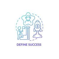 Define success blue gradient concept icon. Personal achievement. Employee goals in work. Career advancement abstract idea thin line illustration. Vector isolated outline color drawing