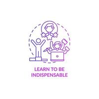 Learn to be indispensable purple gradient concept icon. Responsible emploee, successful worker trait. Career advancement abstract idea thin line illustration. Vector isolated outline color drawing