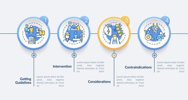 plantilla infográfica vectorial del proceso de terapia respiratoria. elementos de diseño de esquema de presentación. visualización de datos con 4 pasos. gráfico de información de la línea de tiempo del proceso. diseño de flujo de trabajo con iconos de línea vector