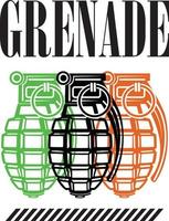 GRENADE T-SHIRT DESIGN READY TO PRINT vector