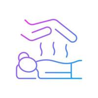 Reiki massage gradient linear vector icon. Alternative medicine. Manipulate energy flow. Japanese technique. Thin line color symbol. Modern style pictogram. Vector isolated outline drawing