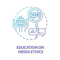 Education on media ethics blue gradient concept icon. Hate speech regulation abstract idea thin line illustration. Ethical standards in journalism. Vector isolated outline color drawing