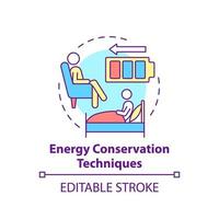 Energy conservation technique concept icon. Pulmonary rehabilitation abstract idea thin line illustration. Respiratory therapy. Vector isolated outline color drawing. Editable stroke