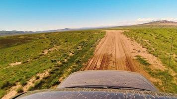 Point of view driving on gravel off-road 4wd in nature outdoors on adventure extreme tour 4k video. video