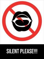 Silent Please Sign Illustration Vector