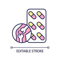 Joint support RGB color icon. Medication for better joint mobility and flexibility. Healthy cartilage structure and healthy tissue. Isolated vector illustration. Simple filled line drawing