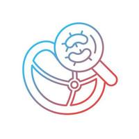 Pathogen testing gradient linear vector icon. Food contaminant. Bacteria and virus detection. Laboratory food testing. Thin line color symbol. Modern style pictogram. Vector isolated outline drawing