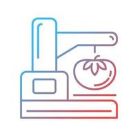 Food texture analyzer gradient linear vector icon. Textural test. Mechanical and physical propertie evaluation method. Thin line color symbol. Modern style pictogram. Vector isolated outline drawing