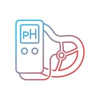 Food pH measurement gradient linear vector icon. Products acidity and alkalinity amount. Food test with pH meter. Thin line color symbol. Modern style pictogram. Vector isolated outline drawing