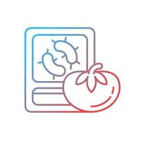 PCR food testing gradient linear vector icon. Human pathogen detection. Polymerase chain reaction method. Food analysis. Thin line color symbol. Modern style pictogram. Vector isolated outline drawing