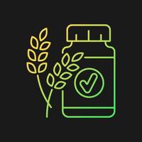 Fiber gradient vector icon for dark theme. Digestion supplement. Products to manage weight. Soluble and insoluble fiber. Thin line color symbol. Modern style pictogram. Vector isolated outline drawing