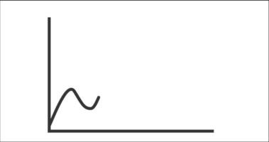 illustration animée de la courbe statistique avec une flèche grandissant montrant un objectif de profit sur de bonnes affaires. adapté pour être placé sur du contenu commercial et financier video