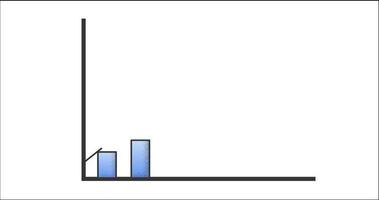 ilustración animada de la curva estadística con flecha que crece mostrando el objetivo de ganancias en un buen negocio. adecuado para colocar en contenido de negocios y finanzas