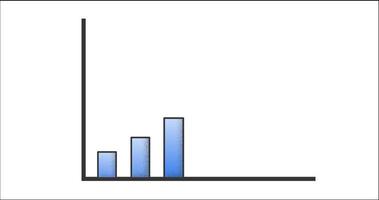 illustrazione animata della curva statistica con la freccia che cresce mostrando l'obiettivo di profitto su un buon affare. adatto da inserire su contenuti aziendali e finanziari video