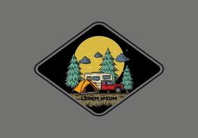 RV van camping in nature illustration vector