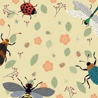 fondo de insectos de primavera vector