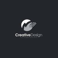 vector de diseño de plantilla de logotipo abstracto de tecnología, emblema, concepto de diseño, elemento de vector de diseño de símbolo creativo para diseño creativo de identidad, logotipo o icono
