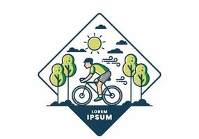 Riding a bicycle flat illustration vector