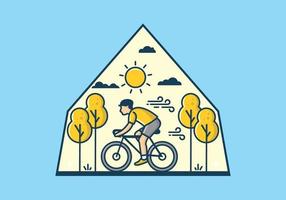 Riding a bicycle flat illustration vector