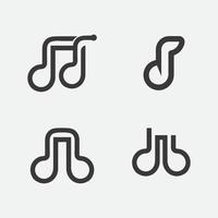 tones and music Note Icon Vector illustration design Sound waves, audio, equalizer, abstract, head set logo vector illustration design template