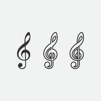 conjunto de iconos de música y notas, diseño de ilustraciones vectoriales, ondas sonoras, audio, ecualizador, abstracto, plantilla de diseño de ilustración vectorial del logotipo del conjunto de cabezales vector