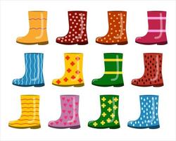 Set of rubber boots vector