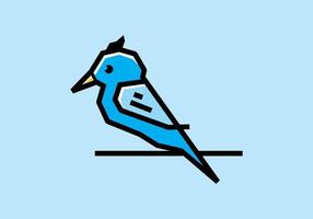 Stiff art style of blue bird vector