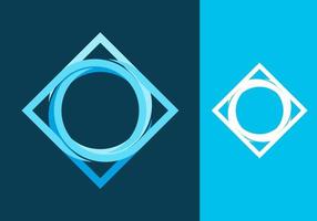 Blue square shape with twist circle vector