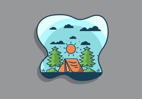 Fun camping with tent illustration vector